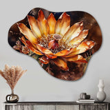 Orange Green Cactus Flower II - Asymmetric Metal Wall Art