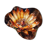 Orange Green Cactus Flower II - Asymmetric Metal Wall Art