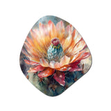 Orange Green Cactus Flower III - Asymmetric Metal Wall Art