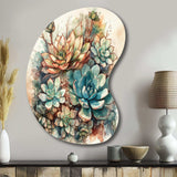 Green Red Cactus Scenery II - Asymmetric Metal Wall Art