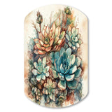 Green Red Cactus Scenery II - Asymmetric Metal Wall Art