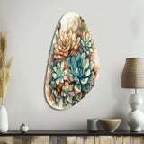 Green Red Cactus Scenery II - Asymmetric Metal Wall Art