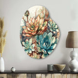 Green Red Cactus Scenery II - Asymmetric Metal Wall Art