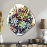 Green Red Cactus Scenery III - Asymmetric Metal Wall Art