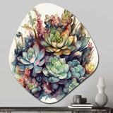 Green Red Cactus Scenery III - Asymmetric Metal Wall Art