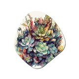 Green Red Cactus Scenery III - Asymmetric Metal Wall Art