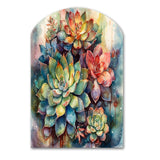 Green Red Cactus Scenery IV - Asymmetric Metal Wall Art