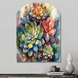 Green Red Cactus Scenery IV - Asymmetric Metal Wall Art