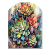 Green Red Cactus Scenery IV - Asymmetric Metal Wall Art