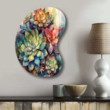 Green Red Cactus Scenery IV - Asymmetric Metal Wall Art