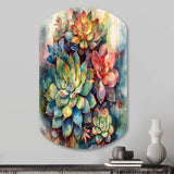 Green Red Cactus Scenery IV - Asymmetric Metal Wall Art