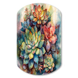 Green Red Cactus Scenery IV - Asymmetric Metal Wall Art