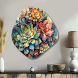 Green Red Cactus Scenery IV - Asymmetric Metal Wall Art