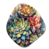 Green Red Cactus Scenery IV - Asymmetric Metal Wall Art