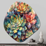 Green Red Cactus Scenery IV - Asymmetric Metal Wall Art