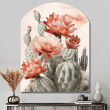 Red Desert Cactus - Asymmetric Metal Wall Art