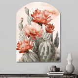 Red Desert Cactus - Asymmetric Metal Wall Art