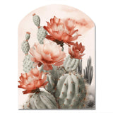 Red Desert Cactus - Asymmetric Metal Wall Art