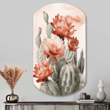 Red Desert Cactus - Asymmetric Metal Wall Art