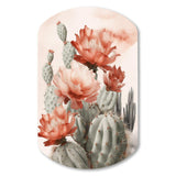 Red Desert Cactus - Asymmetric Metal Wall Art