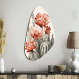 Red Desert Cactus - Asymmetric Metal Wall Art