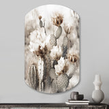 Cream Desert Cactus - Asymmetric Metal Wall Art