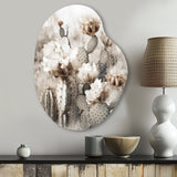 Cream Desert Cactus - Asymmetric Metal Wall Art