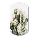 Green Desert Flower Cactus - Asymmetric Metal Wall Art