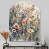 Orange Green Daisy Tranquility - Asymmetric Metal Wall Art