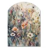 Orange Green Daisy Tranquility - Asymmetric Metal Wall Art