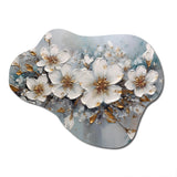 White And Gold Daisy Symphony III - Asymmetric Metal Wall Art