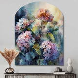 Purple Green Hydreangea II - Asymmetric Metal Wall Art