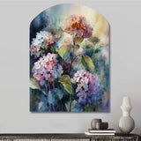 Purple Green Hydreangea II - Asymmetric Metal Wall Art