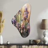 Purple Green Wild Iri S II - Asymmetric Metal Wall Art