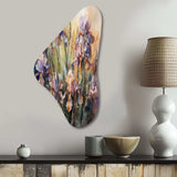 Purple Green Wild Iri S II - Asymmetric Metal Wall Art