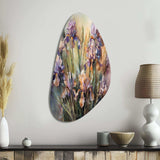 Purple Green Wild Iri S II - Asymmetric Metal Wall Art