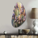 Purple Green Wild Iri S II - Asymmetric Metal Wall Art