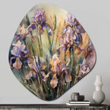 Purple Green Wild Iri S II - Asymmetric Metal Wall Art