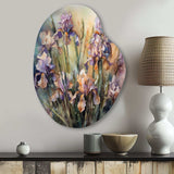 Purple Green Wild Iri S II - Asymmetric Metal Wall Art