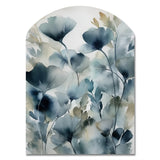 Blue Leaf Foliage And Flowers II - Asymmetric Metal Wall Art