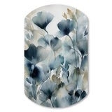 Blue Leaf Foliage And Flowers II - Asymmetric Metal Wall Art