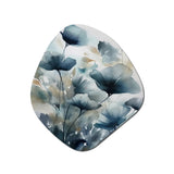 Blue Leaf Foliage And Flowers III - Asymmetric Metal Wall Art