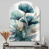 Tropical Palm Leaves Ginkgo II - Asymmetric Metal Wall Art