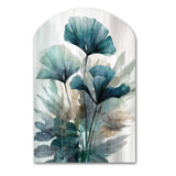 Tropical Palm Leaves Ginkgo II - Asymmetric Metal Wall Art