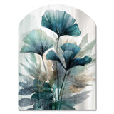 Tropical Palm Leaves Ginkgo II - Asymmetric Metal Wall Art