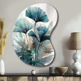 Tropical Palm Leaves Ginkgo II - Asymmetric Metal Wall Art