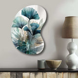 Tropical Palm Leaves Ginkgo II - Asymmetric Metal Wall Art