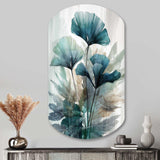 Tropical Palm Leaves Ginkgo II - Asymmetric Metal Wall Art