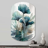 Tropical Palm Leaves Ginkgo II - Asymmetric Metal Wall Art