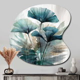 Tropical Palm Leaves Ginkgo II - Asymmetric Metal Wall Art